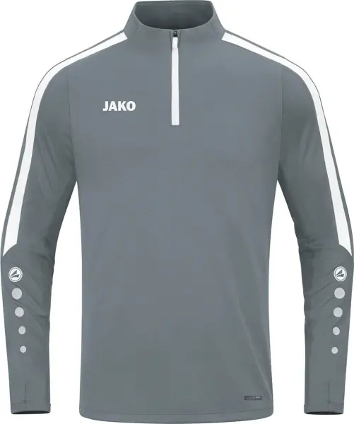 Реглан детский Jako ZIP TOP POWER серо-белый 8623-840