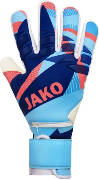 Вратарские перчатки Jako RIVER WRC PROTECTION голубо-темно-сине-коралловые 2581-436