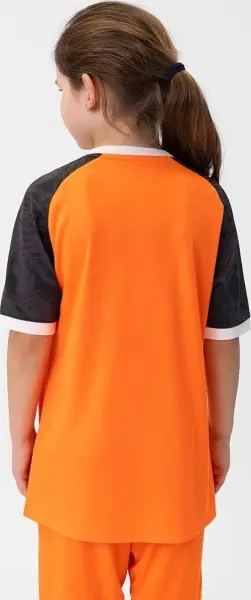 Футболка джерси детская Jako ICONIC S/S оранжево-серо-белая 4224-351
