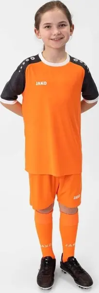 Футболка джерси детская Jako ICONIC S/S оранжево-серо-белая 4224-351