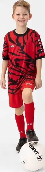 Футболка джерси детская Jako ANIMAL S/S красно-черная 4242-111