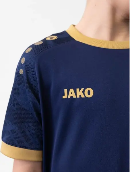 Футболка джерси детская Jako ICONIC S/S темно-сине-золотая 4224-939
