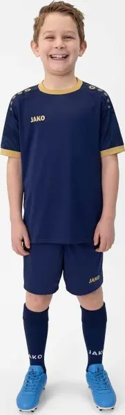 Футболка джерси детская Jako ICONIC S/S темно-сине-золотая 4224-939