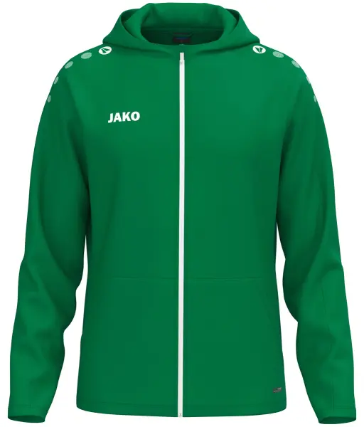 Олимпийка с капюшоном детская Jako LIGHT ONE зелено-белая 6800-200
