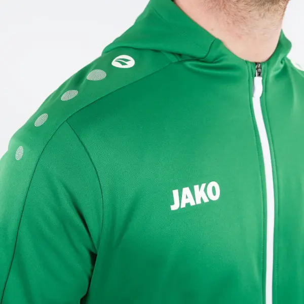 Олимпийка с капюшоном детская Jako LIGHT ONE зелено-белая 6800-200