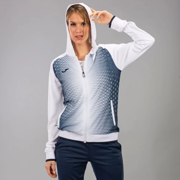 Олімпійка з капюшоном жіноча Joma SUPERNOVA 900891.203 біло-темно-синя