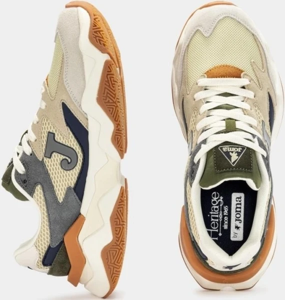 Кроссовки Joma 1400 бежево-серо-зеленые C1400S2536