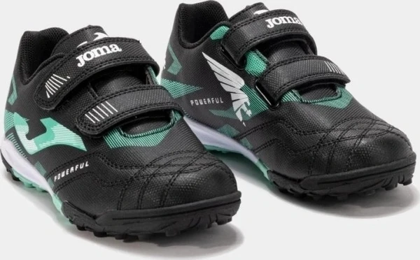 Сороконожки (шиповки) детские Joma POWERFULL черно-бирюзовые POJS2501TFV