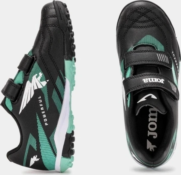 Сороконожки (шиповки) детские Joma POWERFULL черно-бирюзовые POJS2501TFV