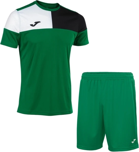 Комплект футбольної форми Joma CREW V зелено-чорно-білий 103084.451_100053.450