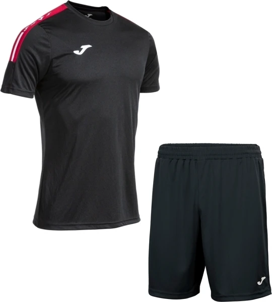 Комплект футбольної форми Joma OLIMPIADA чорно-червоний 103245.106_100053.100