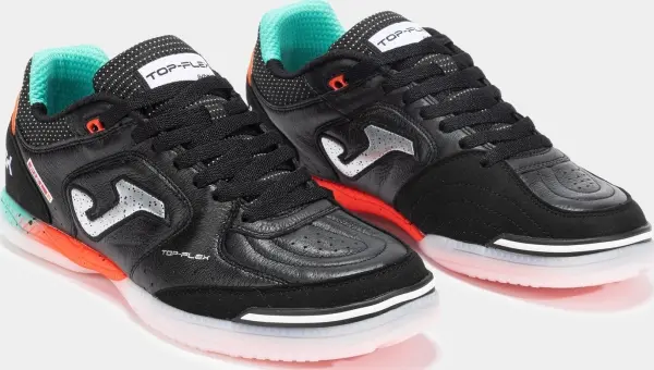 Футзалки (бампи) Joma TOP FLEX чорно-бірюзово-помаранчеві TOPW2501IN