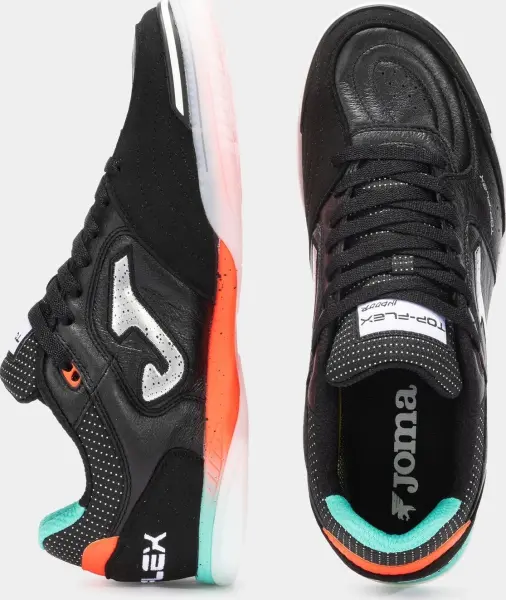 Футзалки (бампи) Joma TOP FLEX чорно-бірюзово-помаранчеві TOPW2501IN