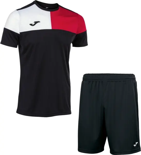 Комплект футбольної форми Joma CREW V чорно-червоно-білий 103084.106_100053.100