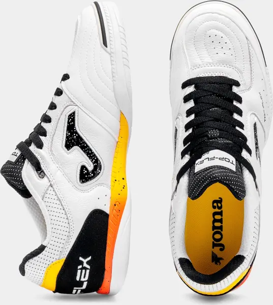 Футзалки (бампи) Joma TOP FLEX біло-чорно-жовто-помаранчеві TOPS2632IN
