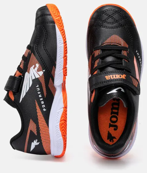 Футзалки дитячі Joma POWERFUL чорно-помаранчеві POJW2601INV