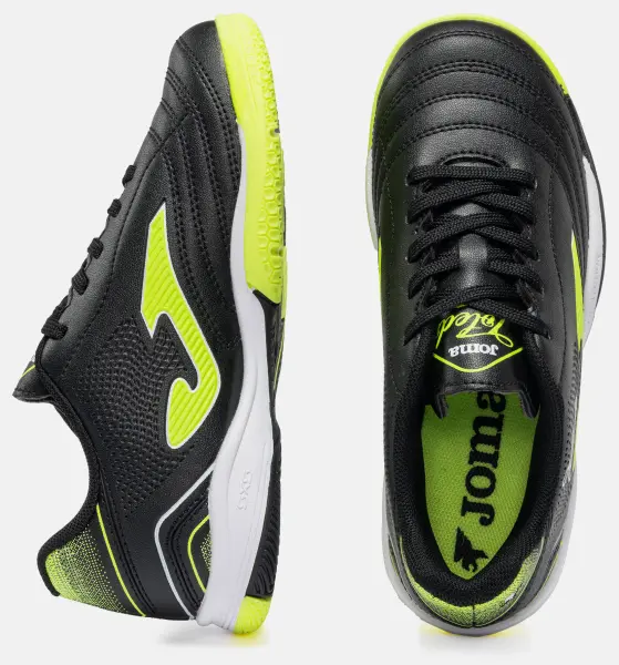 Футзалки детские Joma TOLEDO черно-салатовые TOJW2601IN