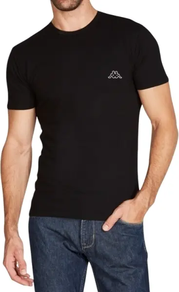 Футболка Kappa T-SHIRT MEZZA MANICA GIROCOLLO чорна K1304 Nero