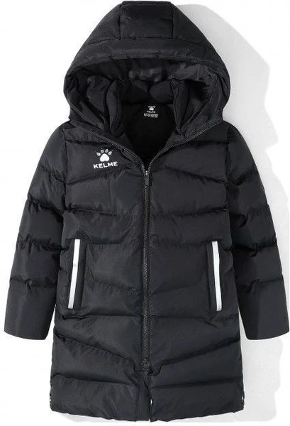 Куртка удлиненная детская Kelme LONG PARKA STREET II черно-серебристая 8061MF3002.9055