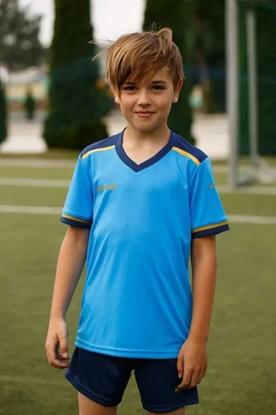Комплект футбольной формы детский Kelme SEGOVIA голубо-темно-синий 8351ZB3158.9996