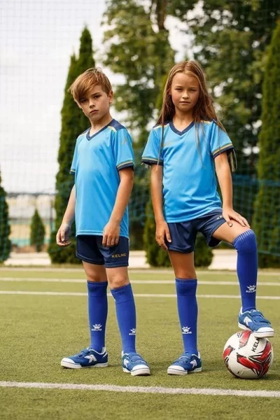 Комплект футбольной формы детский Kelme SEGOVIA голубо-темно-синий 8351ZB3158.9996
