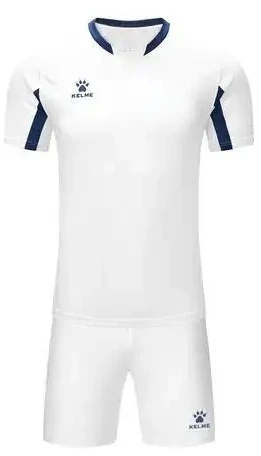 Комплект футбольной формы детский Kelme LEON бело-темно-синий 7351ZB3130.9112