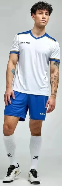 Комплект футбольної форми Kelme SEGOVIA біло-синьо-жовтий 8351ZB1158.9104