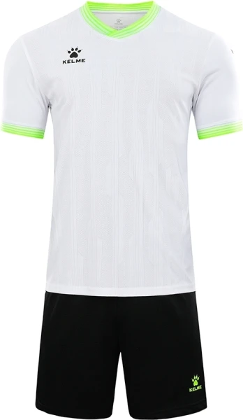 Комплект футбольной формы Kelme IBIZA бело-салатово-черный 8351ZB1082.9100