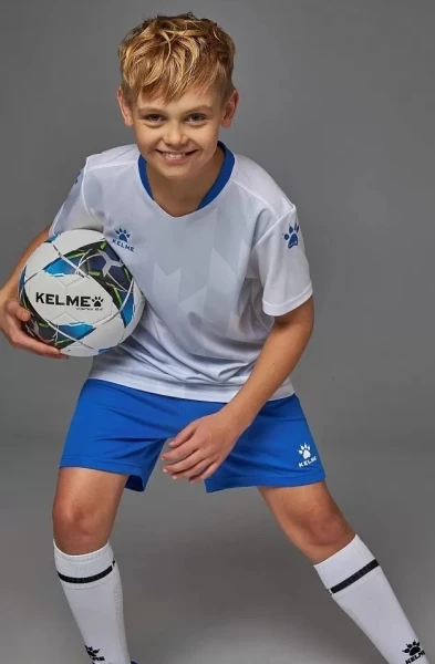Комплект футбольної форми дитячий Kelme BURGOS біло-синій 8251ZB3003.9100