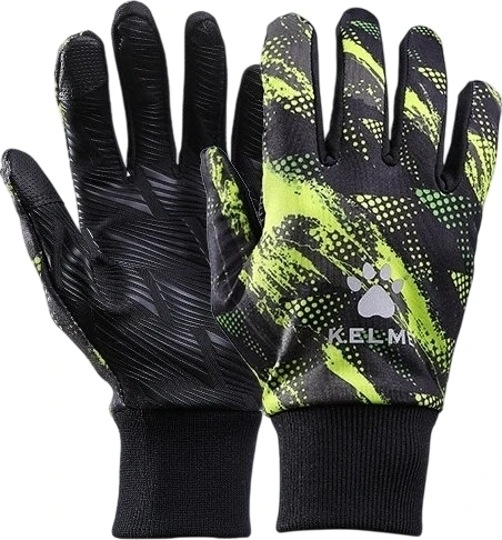 Рукавички дорослі Kelme COLD GLOVES чорно-салатові 8161ST5003.9010