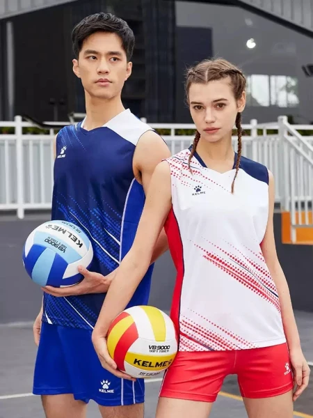Комплект волейбольної форми жіночий Kelme біло-червоно-темно-синій 8351QB2009.9107