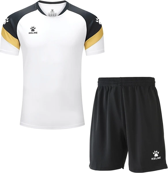 Комплект футбольной формы Kelme BRAVO бело-черный 7351TX1092.9103_8351ZB1143.9000