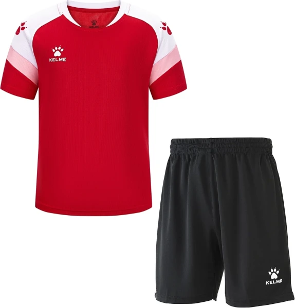 Комплект футбольной формы детский Kelme BRAVO красно-бело-черный 7351TX3093.9610_8351ZB3143.9000