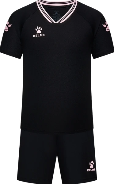 Комплект футбольной формы детский Kelme FARO черно-светло-розовый 8451ZB3246.9000