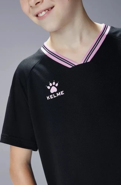 Комплект футбольной формы детский Kelme FARO черно-светло-розовый 8451ZB3246.9000