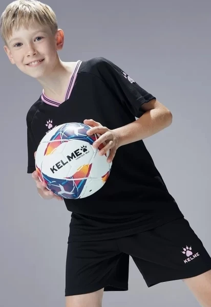 Комплект футбольной формы детский Kelme FARO черно-светло-розовый 8451ZB3246.9000