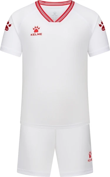 Комплект футбольної форми дитячий Kelme FARO біло-червоний 8451ZB3246.9107