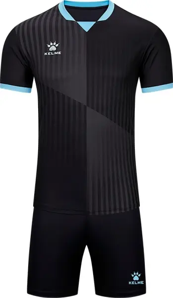 Комплект футбольної форми Kelme BRAGA II чорно-темно-сіро-блакитний 8551ZB11083.9000