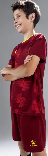 Комплект футбольної форми дитячий Kelme BRAGA бордово-жовтий 8351ZB3085.9603