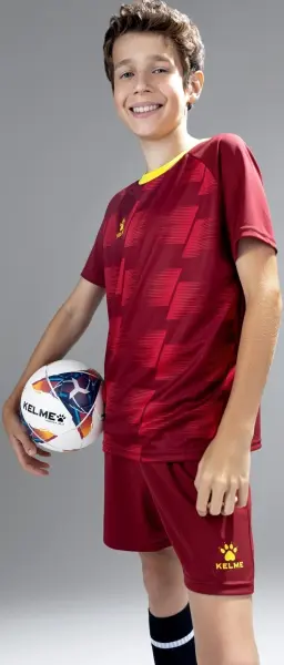 Комплект футбольної форми дитячий Kelme BRAGA бордово-жовтий 8351ZB3085.9603