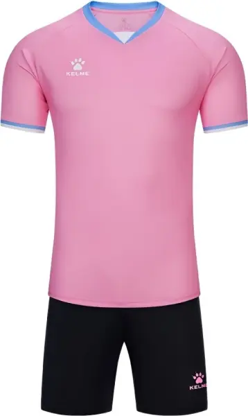 Комплект футбольної форми Kelme KADIS II світло-рожево-блакитно-чорний 8551ZB11084.9636