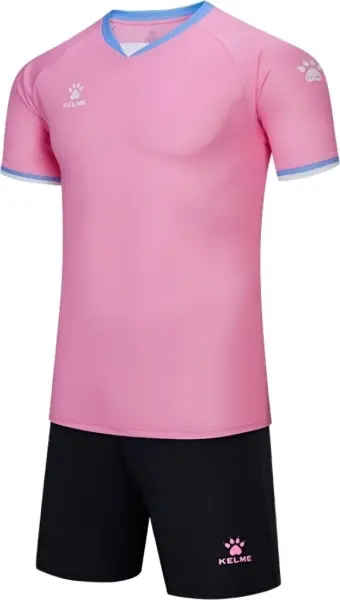 Комплект футбольної форми Kelme KADIS II світло-рожево-блакитно-чорний 8551ZB11084.9636