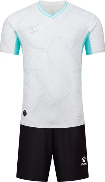 Комплект футбольної форми Kelme AVILA біло-бірюзово-чорний 8451ZB1248.9100
