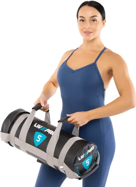 Мішок для кросфіту LivePro POWER BAG 5 кг чорно-сірий LP8120-5