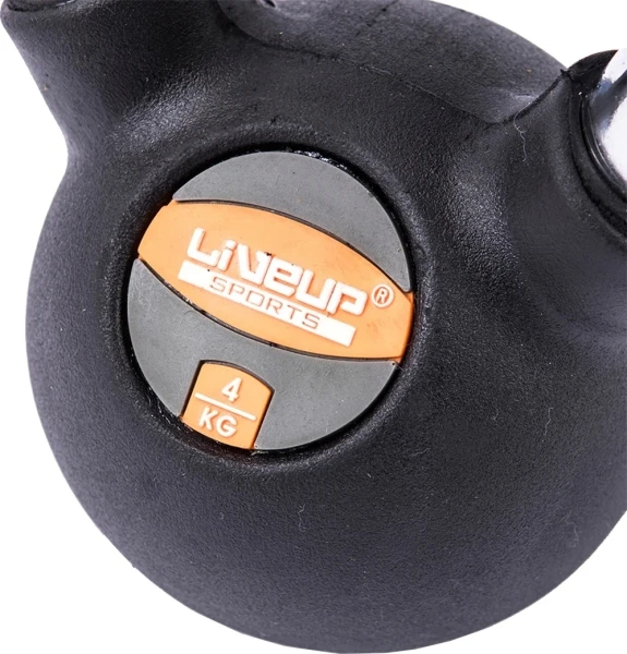 Гиря LiveUp RUBBER KETTEL DUMBELL черная (4,0 кг) LS2044-4