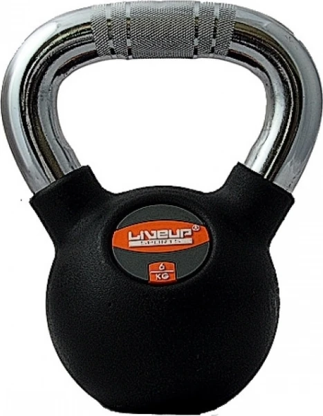 Гиря LiveUp RUBBER KETTEL DUMBELL черная (6,0 кг) LS2044-6