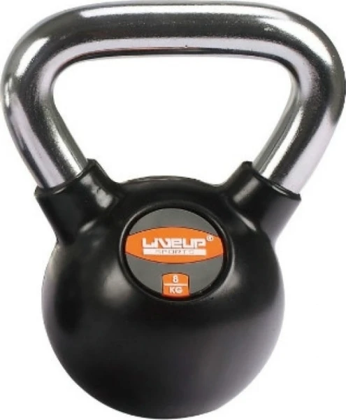Гиря LiveUp RUBBER KETTEL DUMBELL черная (8,0 кг) LS2044-8