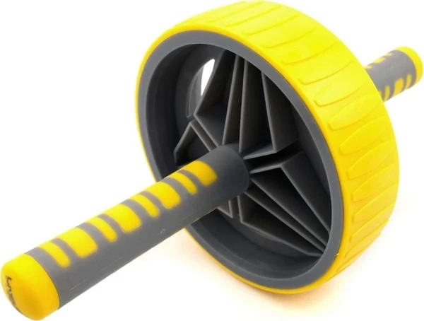 Ролик для преса LiveUp EXERCISE WHEEL жовто-сірий LS3371
