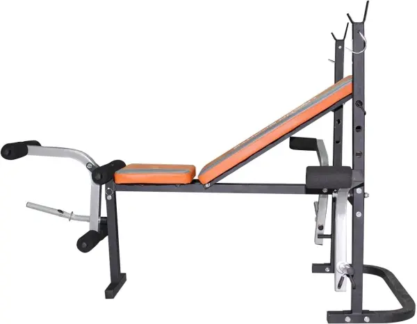 Лава тренувальна LiveUp FITNESS WEIGHT BENCH чорно-сіро-помаранчева LS1101