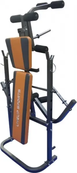 Лава тренувальна LiveUp FITNESS WEIGHT BENCH чорно-сіро-помаранчева LS1101
